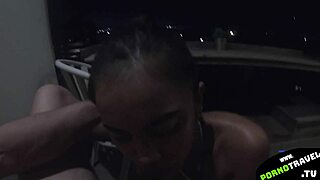 she sucked my dick on the balcony, horny asian petite babe licking and blowing