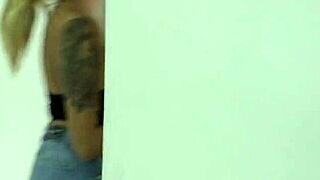 boss pays more for cleaning dick with big tits