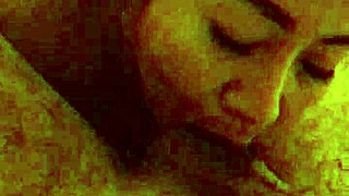 giving a blowjob to big interracial cock