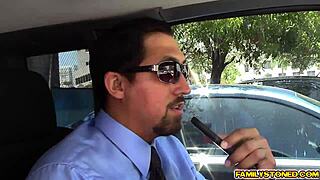 Step dad licks Lucy Doll's tits and fingers her pussy