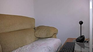 Amateur Brunette Gives Blowjob and Rides Cock on Webcam in German