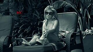 Aubrey Adams Rubs Herself Then Blows Monster Cock Outdoors