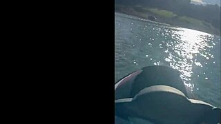 Naked Brazilian Amateur on Jet Ski and Riding Mechanical Bull in Thong Bikini.