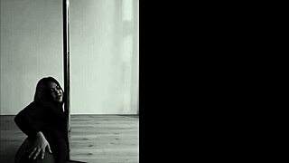 pinay pole dances in heels, performing aerial hoops striptease