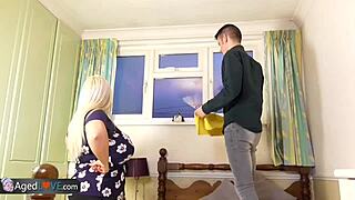 Agedlove busty grandma Sammy Sanders gets hardcore sex with old mommy