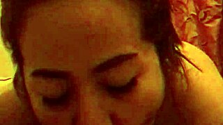 giving a blowjob to big interracial cock