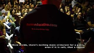 Pamela and Jesús coach sex on stage