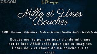 French asmr blowjob with dirty talking european babe