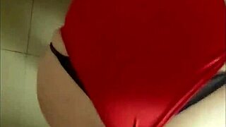 French Amateur Pussy Fucked In Red Satin Lingerie!