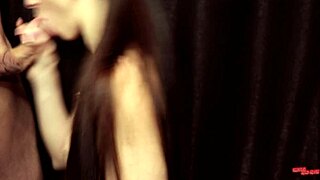 Stepmom masters blowjob skills on stepson with cum swallow!