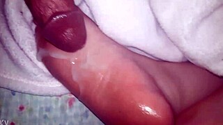 CUMSHOT Lands On OILED Feet In This Scene