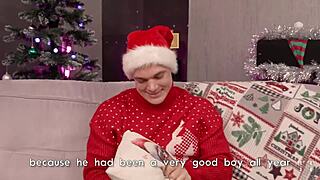 This Asian slut will never forget this Christmas blowjob and fucking!