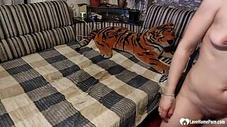 lusty stepdaughter swallows cum while getting fucked hard