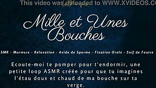 French asmr blowjob with dirty talking european babe
