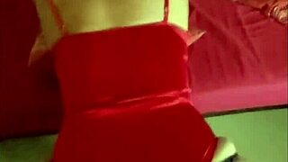 French Amateur Pussy Fucked In Red Satin Lingerie!