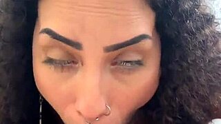 in my first pov casting, this curvy latina unleashes heat with sloppy deepthroat, solo masturbation, riding cowgirl, and cum on natural tits during the interview.