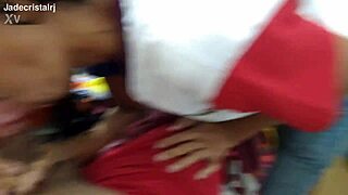 teacher's wife gives blowjob while flashing tits