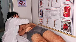 erection in front of the nurse, wet lick juicy ass cock blowbang