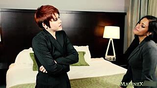 Asian Maxine enjoys lesbian cunnilingus and fingering