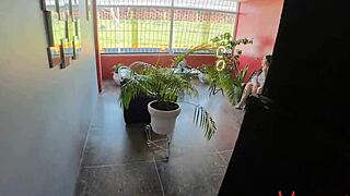 student girl gives a gentle blowjob