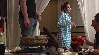 eiri inoue gives handjob and creampie in sweaty sex