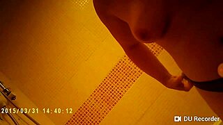 Spy Camera Catches Shower Nude Tits Bathing