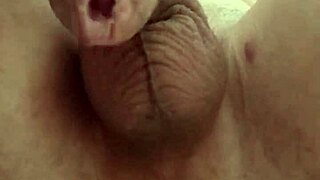 Uncut Big Tattooed Cock Cums Hands-Free After Hard Anal Prolapse Fisting