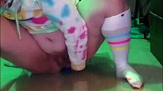 needy chubby femboy spreads ass for monster dildo