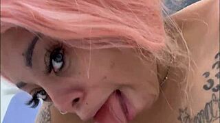 Curvy Ebony Milf Gives Close-Up Blowjob and Handjob to Big Cock in Wet POV Scene