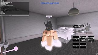 Fucking a hot fan on Roblox in doggystyle and missionary positions
