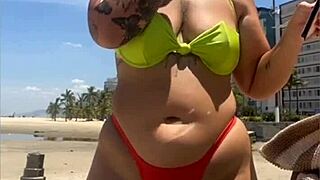 I think that married woman is drawing attention on the beach with her tucked bikini