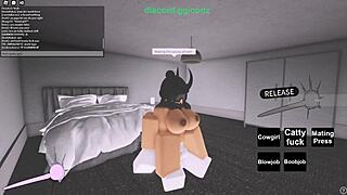 Fucking a hot fan on Roblox in doggystyle and missionary positions