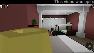 in roblox brookhaven, a goth and latina have quick oral sex threesome