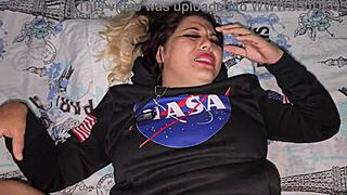 He surprised his blonde latina girlfriend with a intense cumshot after passionate sex in the bedroom