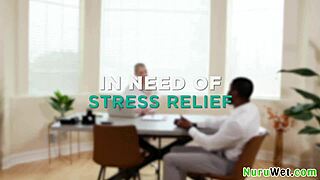 Amazing Busty Blonde MILF Feels Sensual Nuru Massage