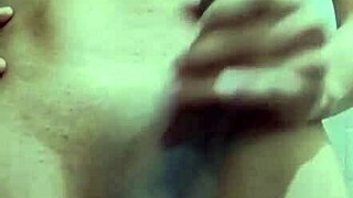 skinny guy with monster cock jerks off solo in the work bathroom, showing his small waist and big tool