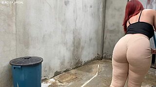 Brazilian Latina Employee Teases With Her Ass In Voyeur Fetish Scene