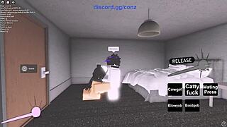 Fucking a hot fan on Roblox in doggystyle and missionary positions