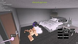Fucking a hot fan on Roblox in doggystyle and missionary positions