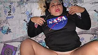 He surprised his blonde latina girlfriend with a intense cumshot after passionate sex in the bedroom