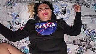 He surprised his blonde latina girlfriend with a intense cumshot after passionate sex in the bedroom