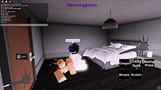 Fucking a hot fan on Roblox in doggystyle and missionary positions
