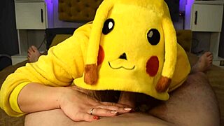 Pikachu Deepthroats And Eats Sperm In Homemade Pov Blowjob