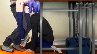 Lesbian couple fucks hard in school