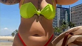 I think that married woman is drawing attention on the beach with her tucked bikini