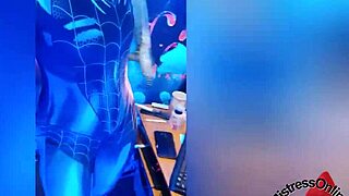 Spiderbabe looks sexy in halloween costume