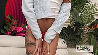 Petite Brunette Bianca Craves More Sloppy Licks And Bangs