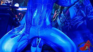 Spiderbabe looks sexy in halloween costume