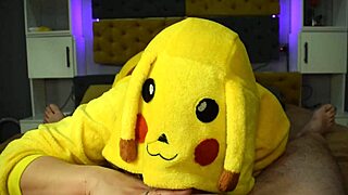 Pikachu Deepthroats And Eats Sperm In Homemade Pov Blowjob