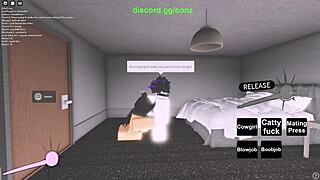 Fucking a hot fan on Roblox in doggystyle and missionary positions